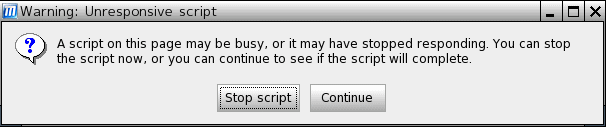 A script on this page may be busy, or it may have stopped responding...