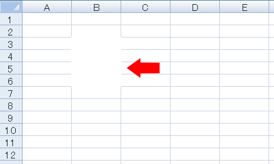 Excel で一部だけ枠線が表示されない
